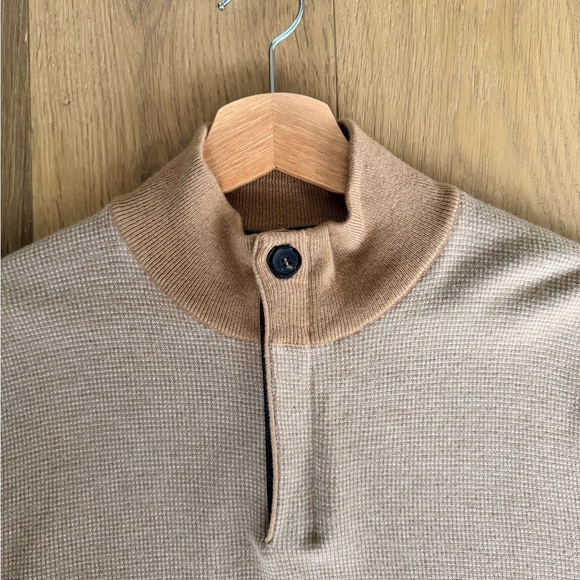 Ermenegildo Zegna Cashmere Cotton Quarter Zip Sweater Mens 52 L Large Italy - Picture 2 of 13